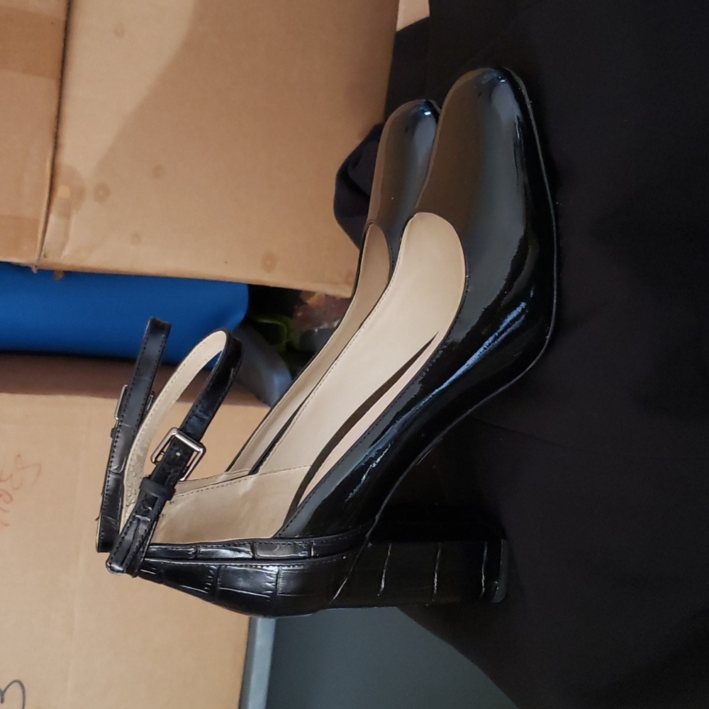 Clarks Black Ankle Strap Pumps